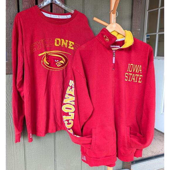 Iowa State Cyclones Emb. Donegal Bay 2XL 1/4 Pullover + Tee Embroidered x2 - Picture 1 of 13
